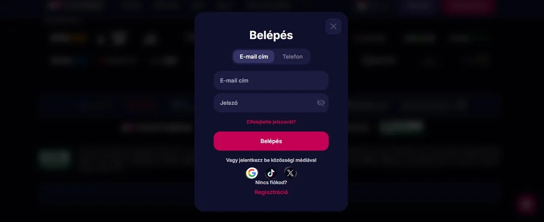 Jelentkezz be NV Casino fiókba.